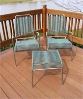 Surf Line Pair of Armed Chairs and Ottoman
