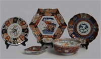 5 PCS OF  IMARI INC.  DOG PLATE