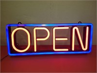 "OPEN" Neon Display Scroll Flashes
