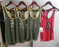 4 New Ladies Shirts Oakland A's & Angels
