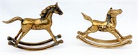 2 Brass Rocking Horse Figurines