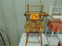 Vintage Wood Doll High Chair