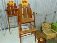 Vintage Wood Doll High Chair