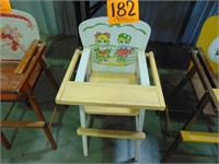 Vintage Wood Doll High Chair