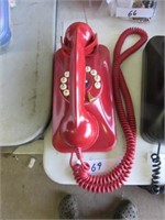 GRAND WALL PHONE RED CORDED PHONE