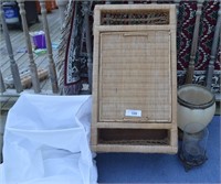 Wicker Bed Table & Vase Lot