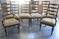 6 Ladder Back Dining Chairs (2 Arm Chairs)
