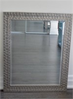 Metal Frame Bevelled Glass Mirror 33.5"h x 27"w