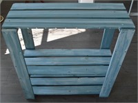 Painted Blue Pine Storage Shelf 34"h x 32"l x 13w