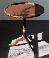 Vintage Pie Crust Accent Table 28.5"h x 24"dia