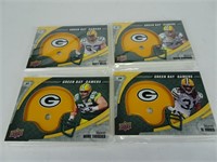 Four Green Bay Packers Helmet Cards - unopened
