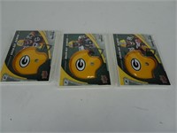 Three Green Bay Packers Helmet Cards - unopened