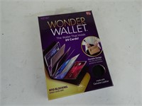 RFID Blocking Wonder Wallet - Black Leather - New