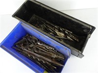 Two bins full of assorted drill bits