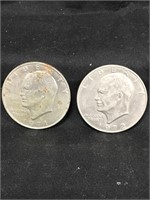 Two Ike Dollar Coins