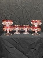 Indiana Glass Cranberry Thumbprint Sherbets Plus