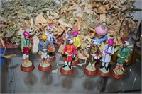 Vtg Set of Painted Plaster Figurines from India