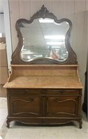 Beautiful Carved Marble Top Washstand