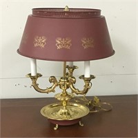 Brass Lamp with Metal Shade