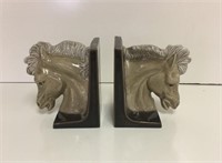Pair Ceramic Horse Head Bookends