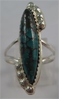 Sterling Silver Landers Spider Web Turquoise Ring