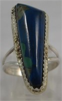 Sterling Silver, Lapis, Malachite & Turquoise Ring