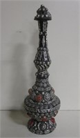 Moroccan Style Pewter Perfume Bottle 8.5"