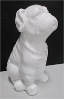 VNTG Table Top Ceramic White Bulldog Figure Statue