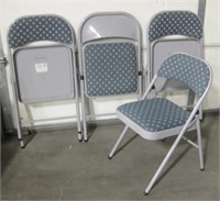 4 Meco Co. Metal Fabric Party Collapsible Chairs