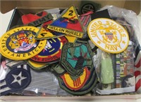 Box of Various Military Badges / Patches, Few NIB