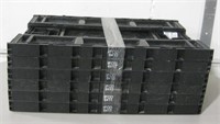 6 Black Collapsible Crates, 23.5" x 15.5" x 5.5"