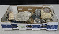 Various Dyed Geodes, Marble, Mica, Galena & Pyrite