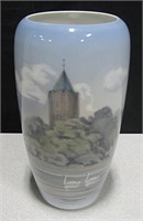 9" Royal Copenhagen Porcelain Vase-"Tower & Swans"