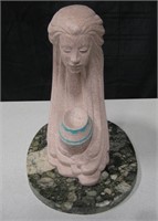 SW, NA Style Woman Hair Bowl Stone & Marble Statue