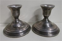 Pair of Sterling Weighted Candle Stick Holders