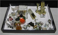 Various VNTG Perfume Bottles & Porcelain Thimbles