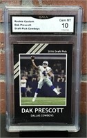 Graded 10 Rookie Custom Dak Prescott Draft