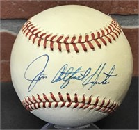 Autographed Jim Catfish Hunter Baseball