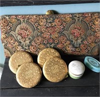 Clutch Purse, Compacts from Italy & Asst Items