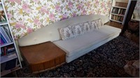 Retro Sofa with Attached End Tables