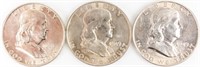 Coin 3 Franklin Half Dollars 1949 P & D High Grade