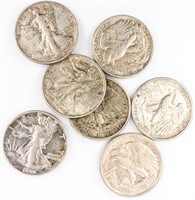 Coin 7 Walking Liberty Half Dollars Semi Keys