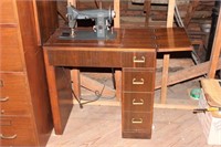 SEWING MACHINE, NOTIONS & FILING CABINET