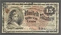1863  15 Cents Fractional Currency  4Th Issue