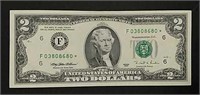 1995  $2 Star - F  Federal Reserve Note  AU