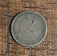 1883  Seated Dime  VG