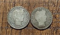 1909 (Scratched) & 1909-S  Barber Dimes  AG