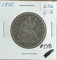 1875  Seated Half Dollar  G-8
