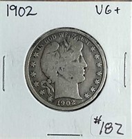 1902  Barber Half Dollar  VG+