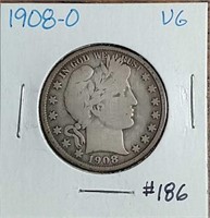 1908-O  Barber Half Dollar  VG